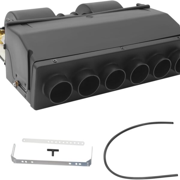 Air Conditioning Evaporator, 12V 80W Universal Car Air Conditioner Car Evaporator 32 Pass 6 Air Outlets 3 Flow Speed 258CFM Volume, Under-Dash A/C Heat & Cool Unit for Car RV Truck