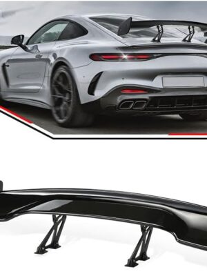 57" Car Rear Wing Spoiler, ABS & Aluminum Alloy Universal Rear Spoiler with Adjustable Bracket,