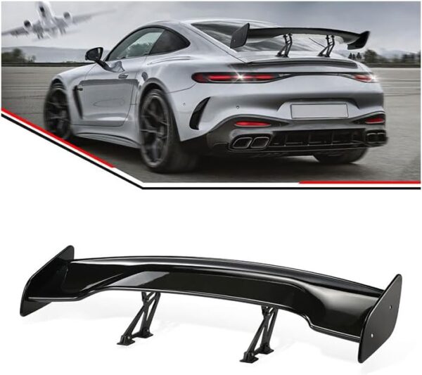 57" Car Rear  Wing Spoiler, ABS & Aluminum Alloy Universal Rear Spoiler with Adjustable Bracket,