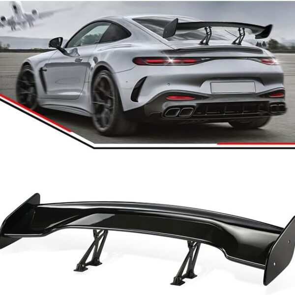 57" Car Rear  Wing Spoiler, ABS & Aluminum Alloy Universal Rear Spoiler with Adjustable Bracket,