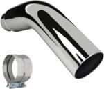 Universal 4" to 6" Exhaust Elbow Pipe with Steel Clamp - Silver Chrome or  Painted for Car, Truck & Diesel