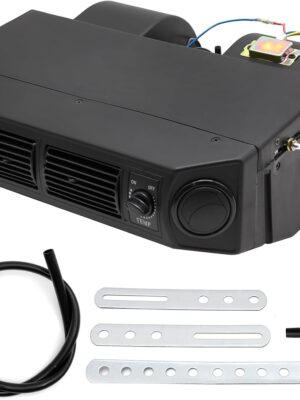 AUTO A/C Air Conditioning Evaporator Assembly Kit 2 Vents 3 Speed 12V Electrical Thermostat 4Max Air Volume 600 CFM, Under-Dash A/C Heating Cooling Unit for Car Truck