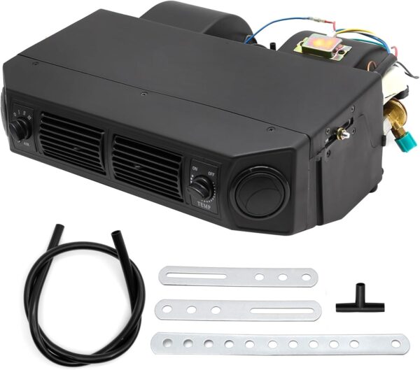 AUTO A/C Air Conditioning Evaporator Assembly Kit 2 Vents 3 Speed 12V Electrical Thermostat 4Max Air Volume 600 CFM, Under-Dash A/C Heating Cooling Unit for Car Truck