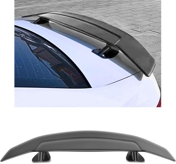 Universal Trunk Spoiler with Reflector Light for Sedan No Drilling Installation Rear Spoiler Wing Compatible with Most Sedan,,Chevy  (47 inch-Matte  Short Legs)