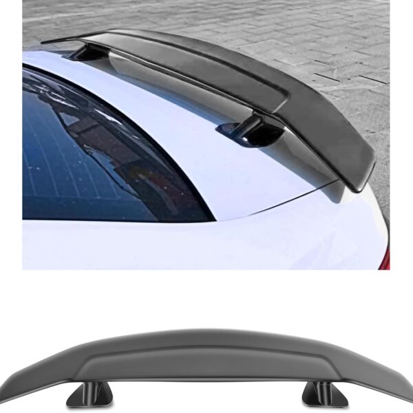 Universal Trunk Spoiler with Reflector Light for Sedan No Drilling Installation Rear Spoiler Wing Compatible with Most Sedan,,Chevy (47 inch-Matte Short Legs)