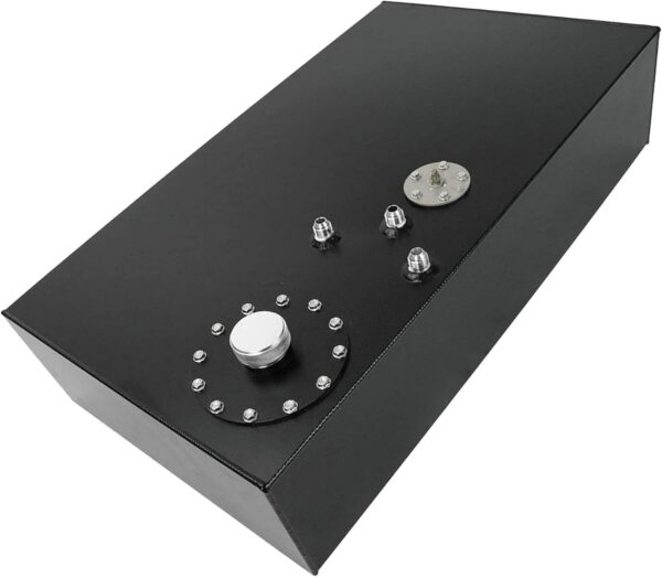 17 Gallon 64L Top Feed Fuel Cell Gas Tank Aluminum Polished Racing Street Drift Strip with Cap & Level Sender