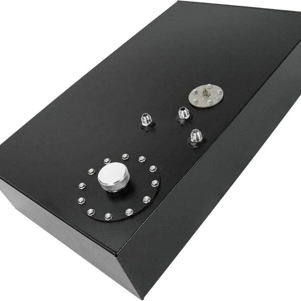 17 Gallon 64L Top Feed Fuel Cell Gas Tank Aluminum Polished Racing Street Drift Strip with Cap & Level Sender