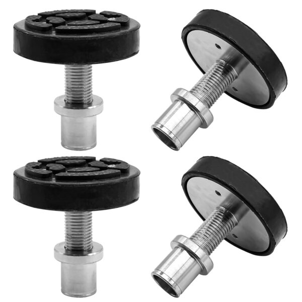 4 Pack 35mm Shaft Diameter Car Lift Round Tray Rubber Pa Fit for 2 Post Car Lift, Screw Up Car Lift Feet Pad, Heightening Feet Plus High Car Lift Tray